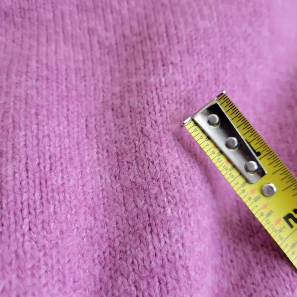 FOREVER 21 COMTEMPORARY Sweater cropped top purple scallooped slit arms cozy - Picture 5 of 13